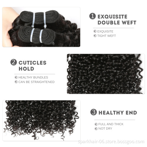 SPARK  raw virgin burman curly hair bundle Mongolian kinky curly hair, Cambodian curly human hair extension for black women